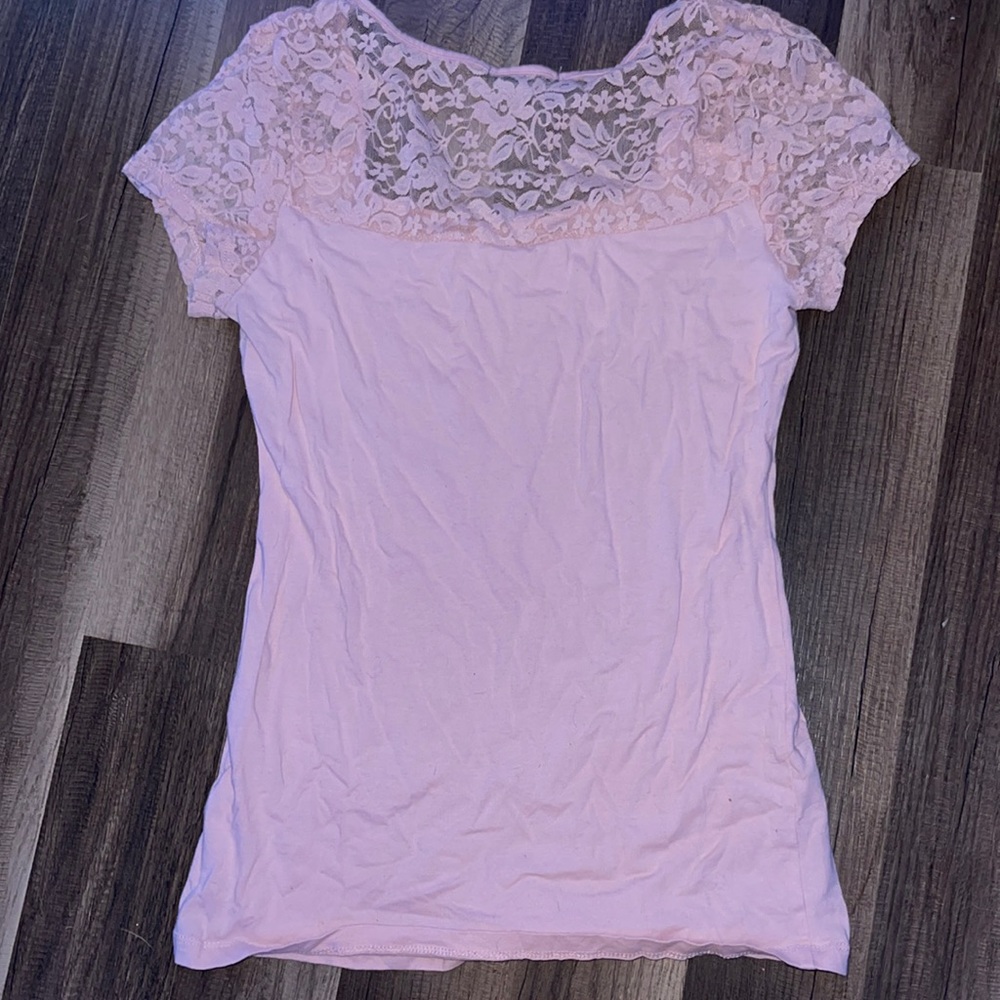 light pink lace top juniors size large